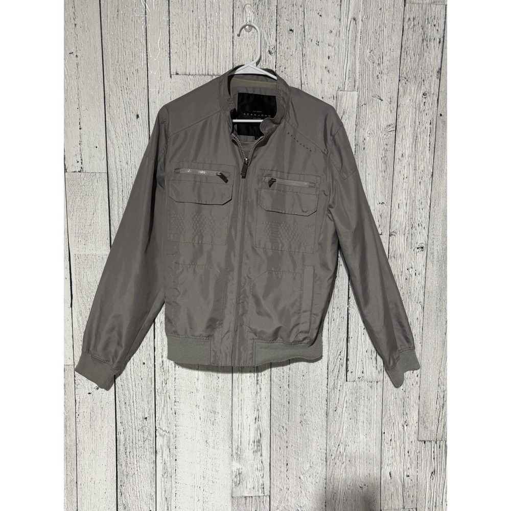 Sean John Men's Grey Full Zip Jacket Size Large Casual Streetwear Pockets